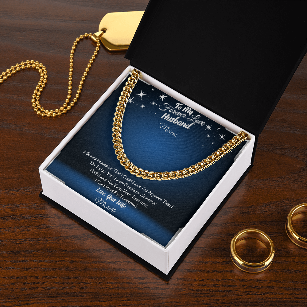 To My Forever Love Husband – ShineOn Cuban Chain Necklace from Wife