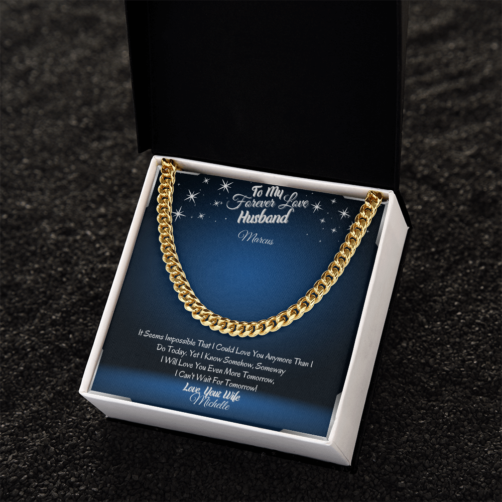 To My Forever Love Husband – ShineOn Cuban Chain Necklace from Wife