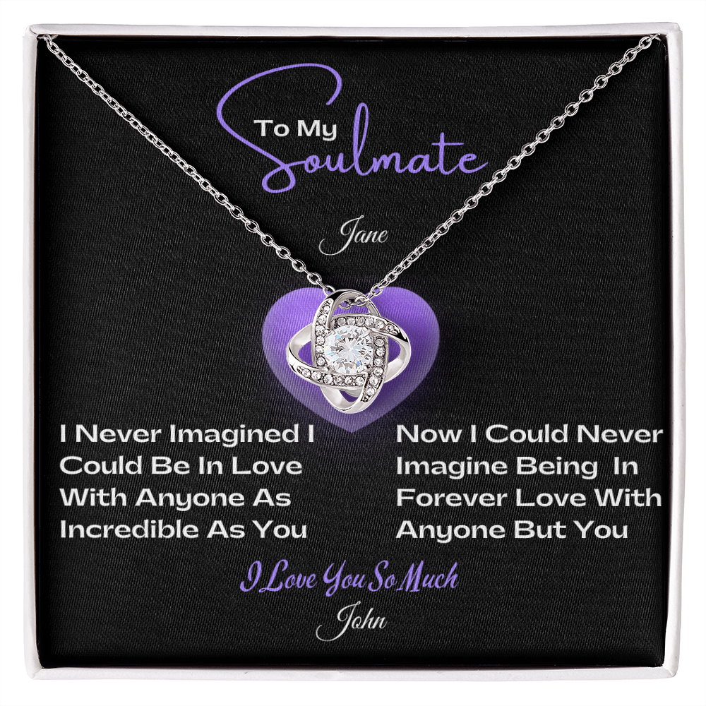 Love Knot Necklace – “To My Soulmate” Message Card