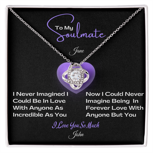 Love Knot Necklace – “To My Soulmate” Message Card