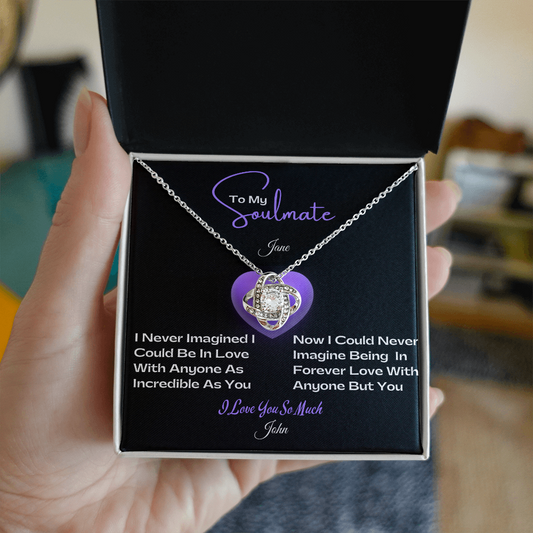 Love Knot Necklace – “To My Soulmate” Message Card