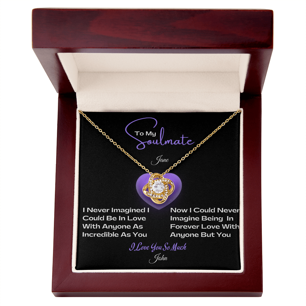 Love Knot Necklace – “To My Soulmate” Message Card