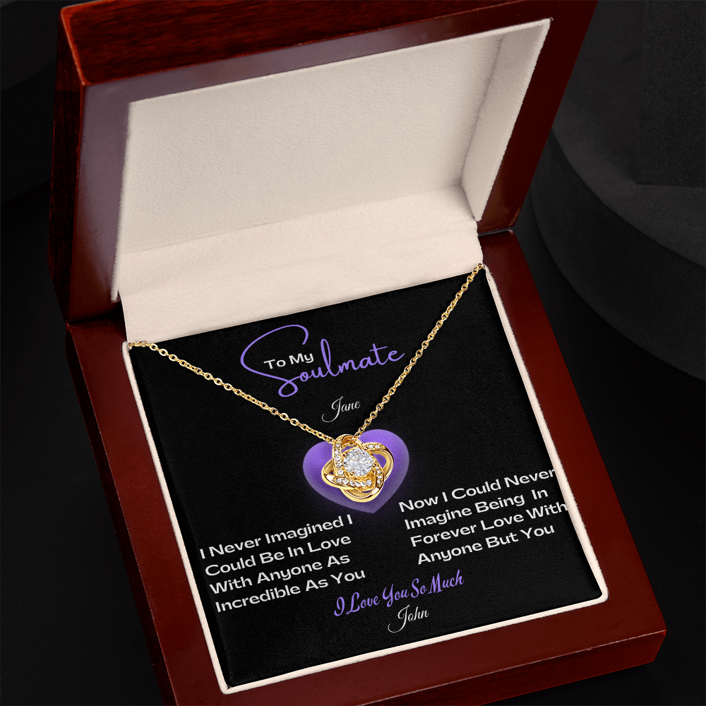 Love Knot Necklace – “To My Soulmate” Message Card