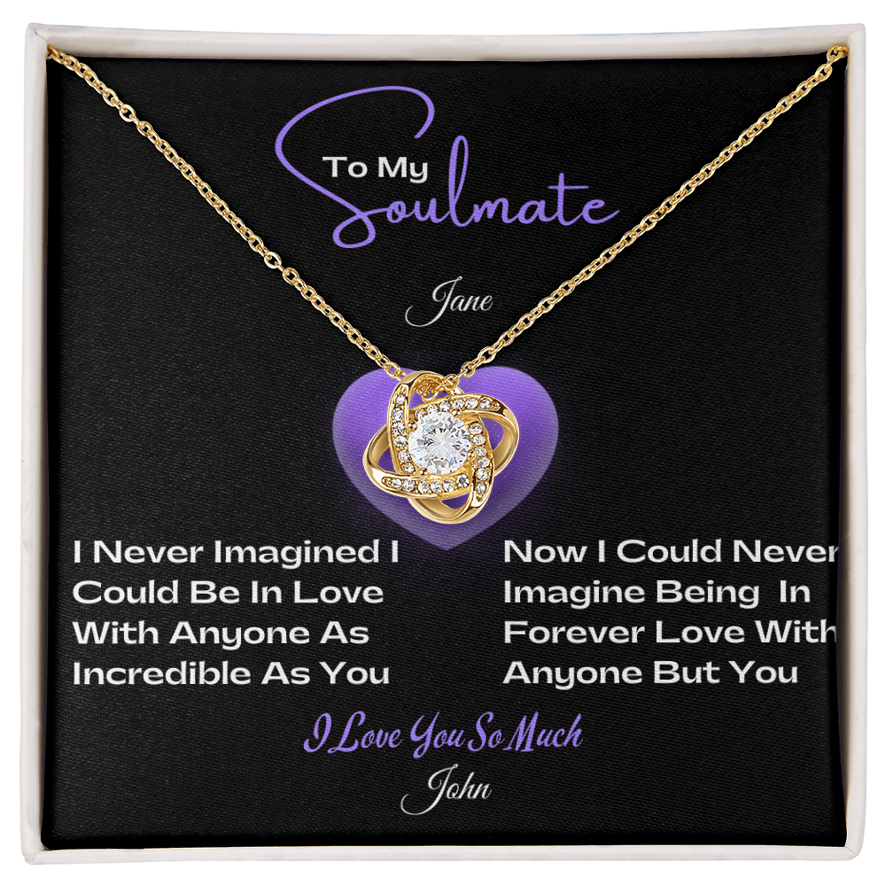 Love Knot Necklace – “To My Soulmate” Message Card