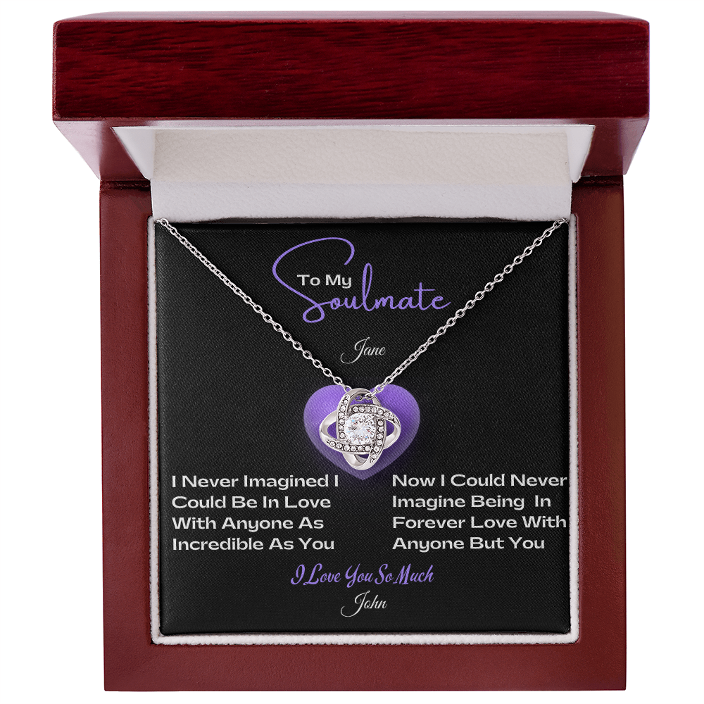 Love Knot Necklace – “To My Soulmate” Message Card