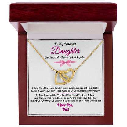 To My Beloved Daughter From Dad - Forever Linked Heart Necklace