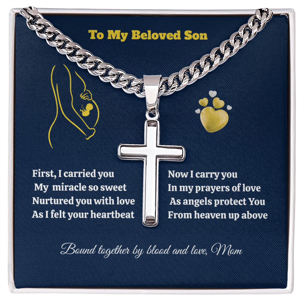To My Beloved Son – Cuban Cross Chain Gift | A Message of Love, Protection & Faith