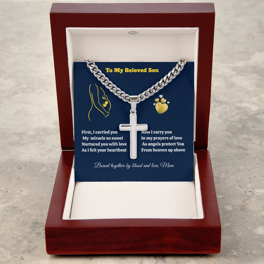To My Beloved Son – Cuban Cross Chain Gift | A Message of Love, Protection & Faith