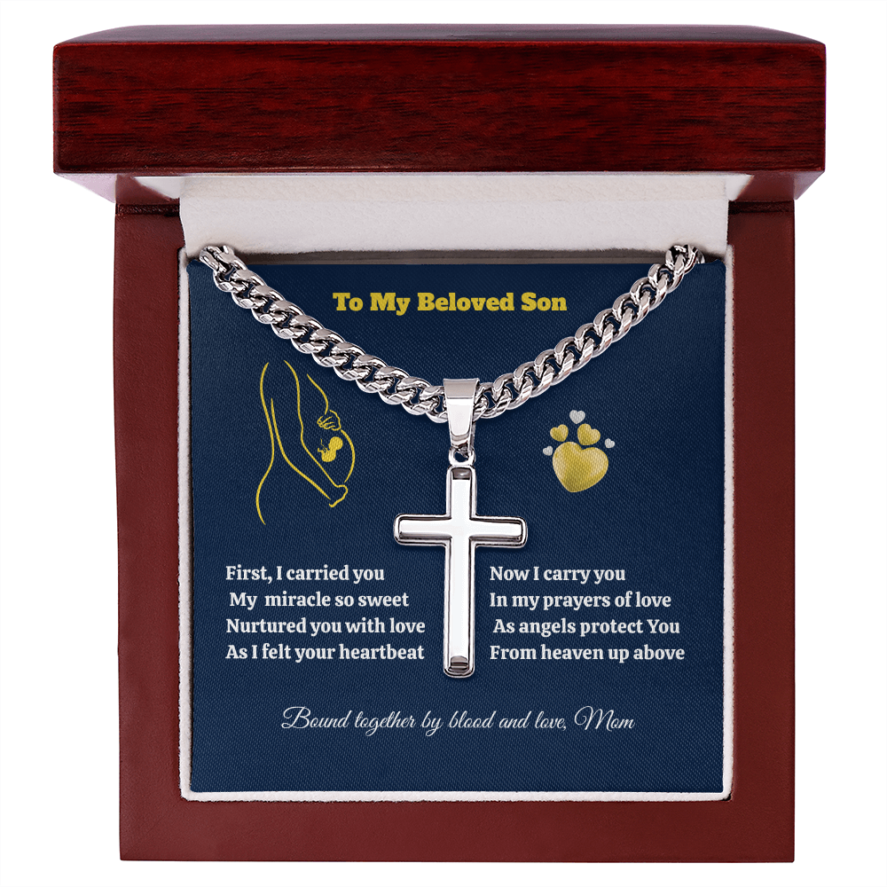 To My Beloved Son – Cuban Cross Chain Gift | A Message of Love, Protection & Faith