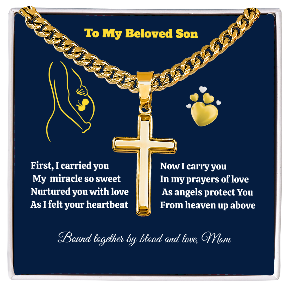 To My Beloved Son – Cuban Cross Chain Gift | A Message of Love, Protection & Faith