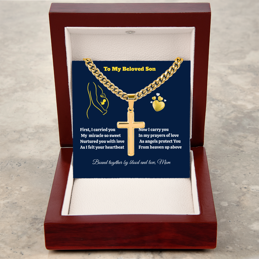 To My Beloved Son – Cuban Cross Chain Gift | A Message of Love, Protection & Faith